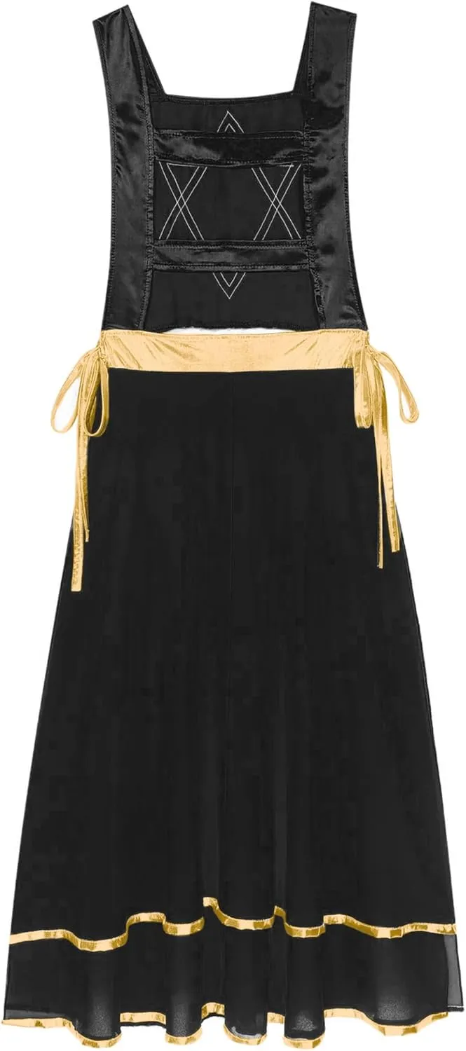 Womens Praise Dance Tunic Overlay Tunic Lace-up Sides Split Sleeveless Liturgical Worship Dress