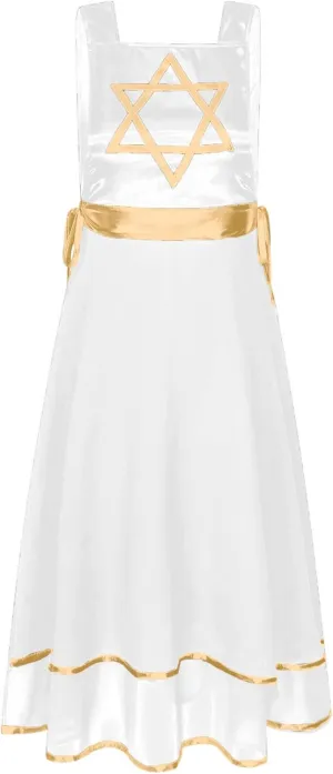 Womens Praise Dance Tunic Overlay Tunic Lace-up Sides Split Sleeveless Liturgical Worship Dress