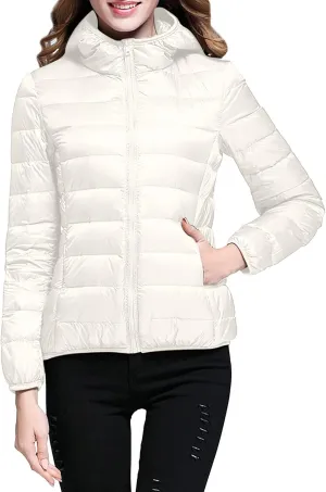 Womens Puffer Jackets Lightweight Packable Down Jacket Zip Up Quilted Fall Winter Coats Warm Outerwear with Pockets