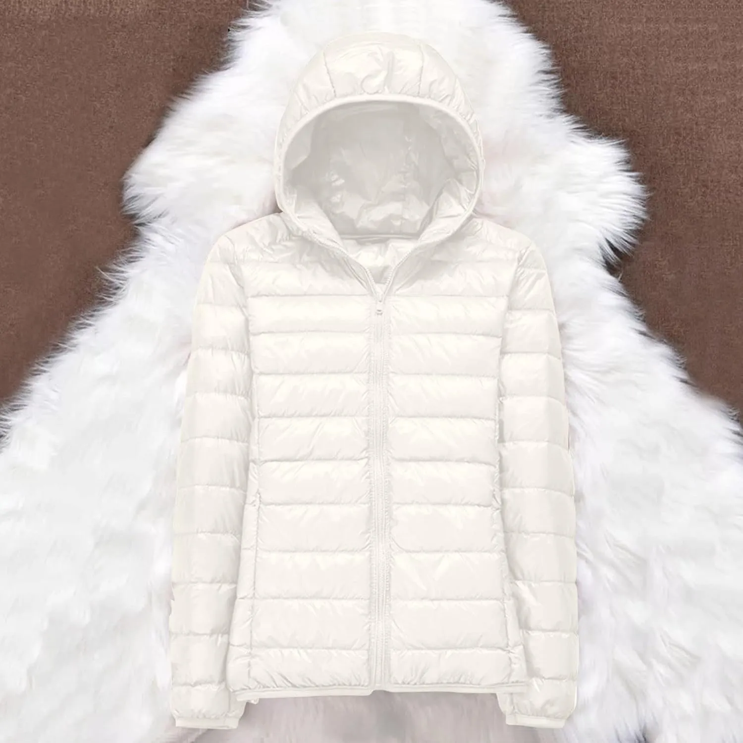 Womens Puffer Jackets Lightweight Packable Down Jacket Zip Up Quilted Fall Winter Coats Warm Outerwear with Pockets
