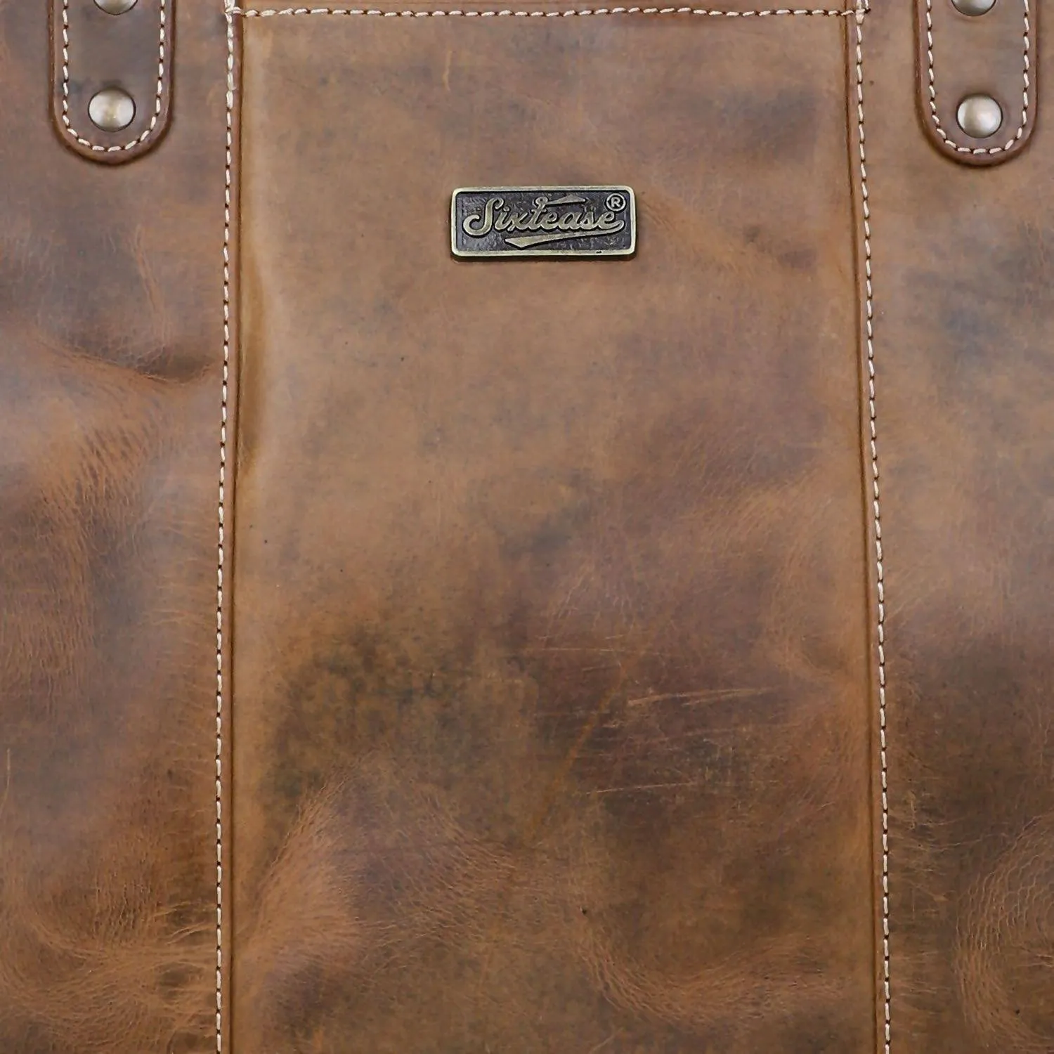 Women's Rustic Leather Tote Bag In Dark Brown