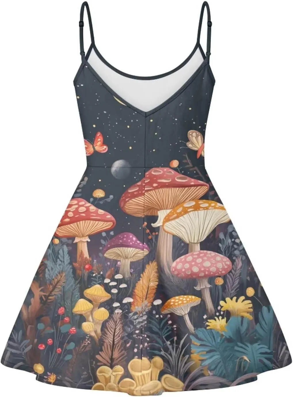 Women's Summer Spaghetti Strap Dress Sleeveless Swing Dress for Beach Party
