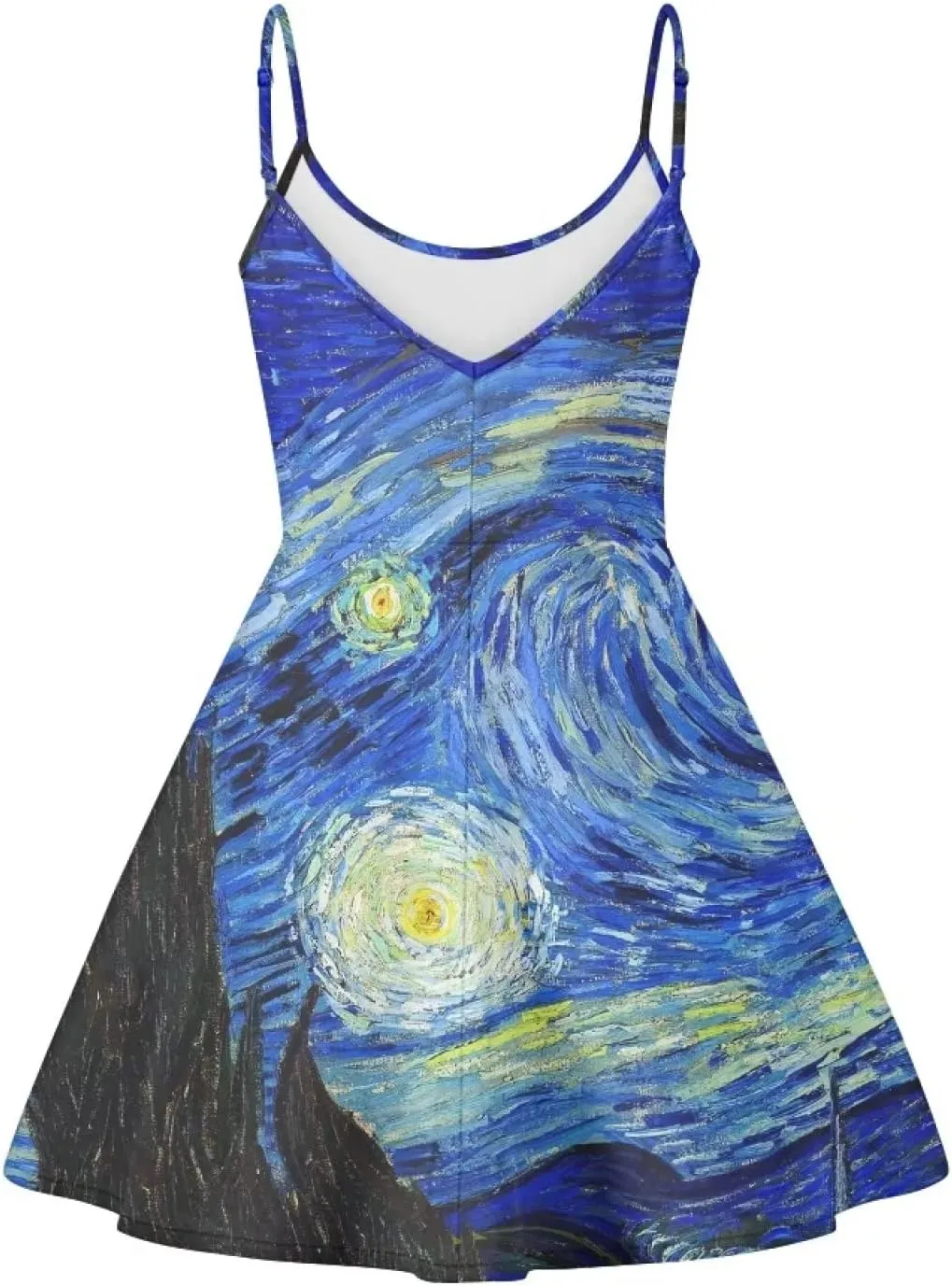 Women's Summer Spaghetti Strap Dress Sleeveless Swing Dress for Beach Party