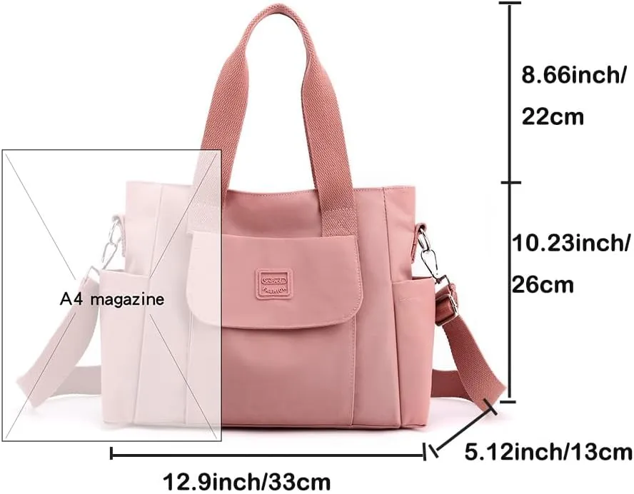 Women's Tote Purses Multi-pocket Shoulder Crossbody Bag Light Large Handbags for Work Travel Shopping