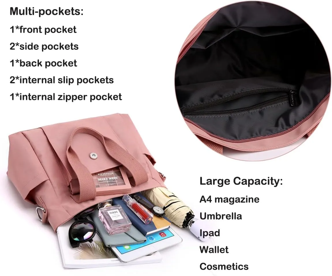 Women's Tote Purses Multi-pocket Shoulder Crossbody Bag Light Large Handbags for Work Travel Shopping