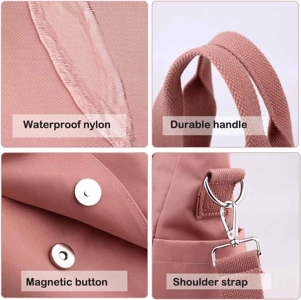 Women's Tote Purses Multi-pocket Shoulder Crossbody Bag Light Large Handbags for Work Travel Shopping