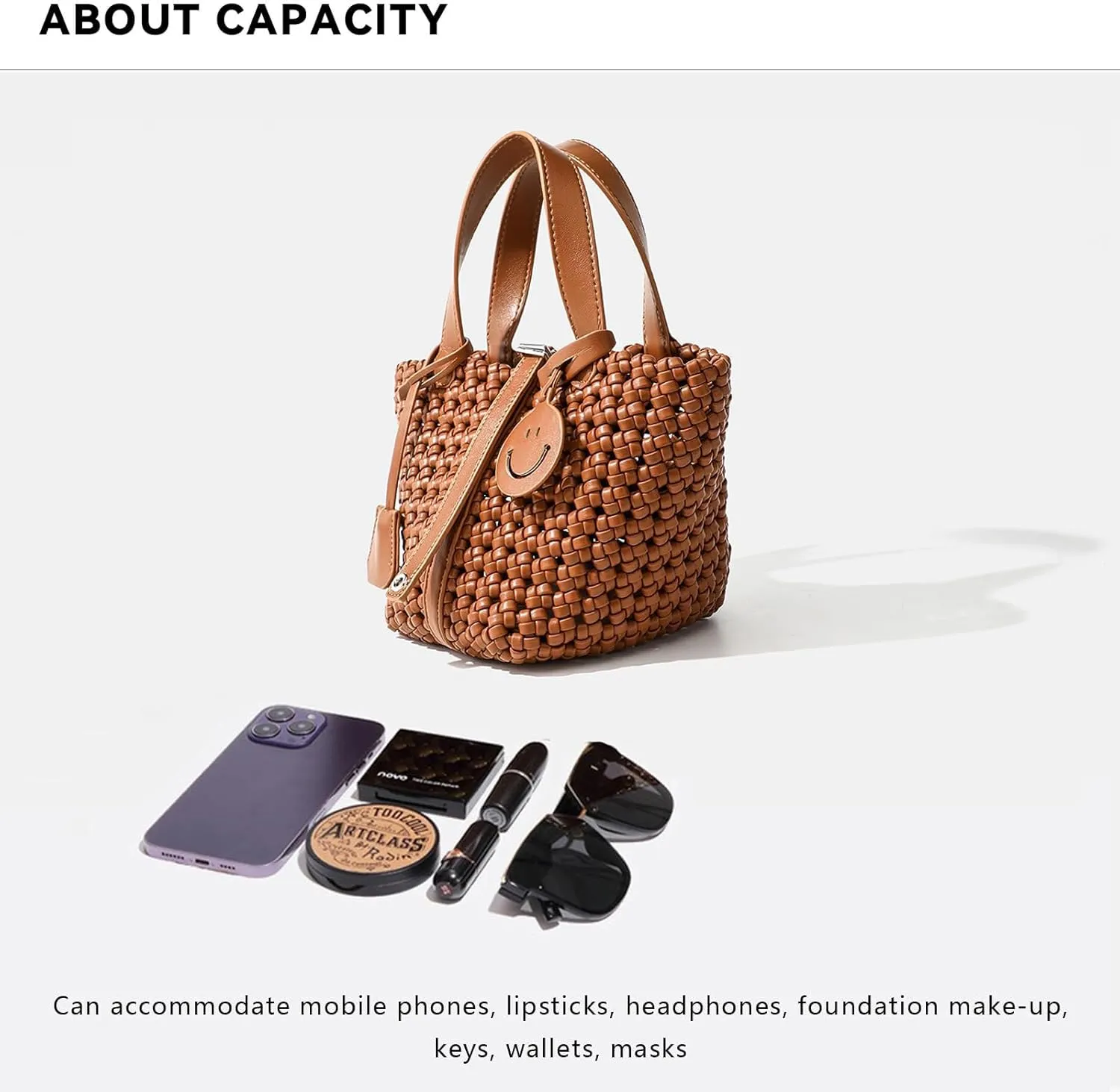 Woven Handbags for Women Top Handle Satchel Handbag Basket Bucket Bag Small Woven Tote Bag Hobo Purses