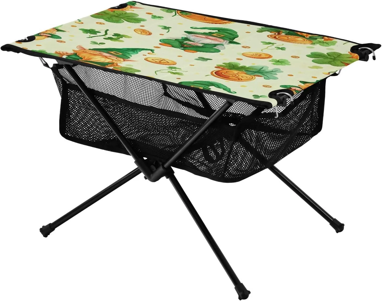 xigua Happy St. Patrick's Day Folding Camping Table,Portable Camp Table with Carry Bag Beach Table Folding Table for Picnic, Camp,Party,Travel40