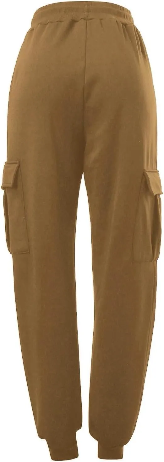 Y2K Streetwear with 6 Pockets Sweatpants Comfortable High Waisted Jogging Pants with High Waisted Baggy Casual Pants