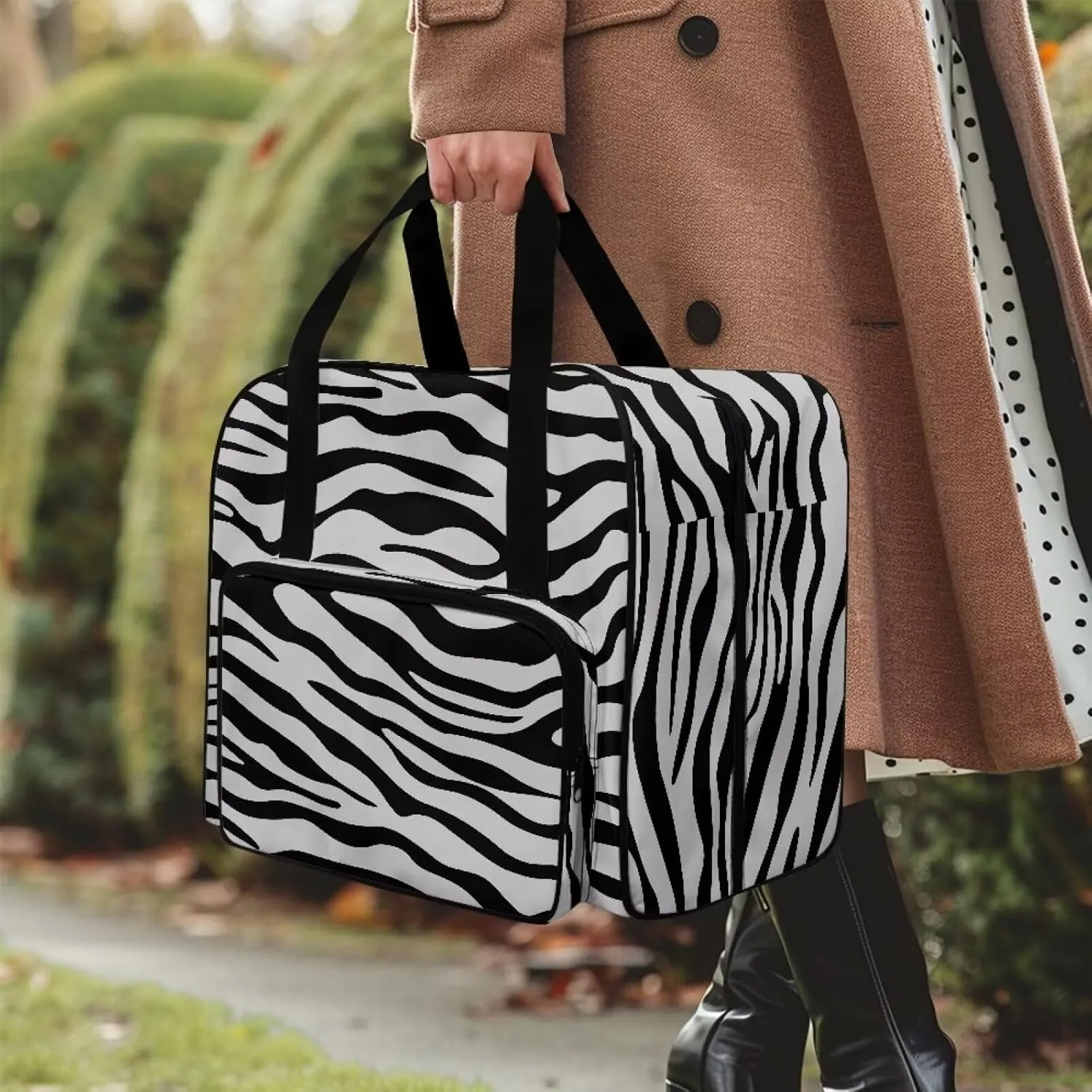 Zebra-Stripe Sewing Machine Bag Useful Storage Bags Fashion Large Capacity Home Assortment Case Organize